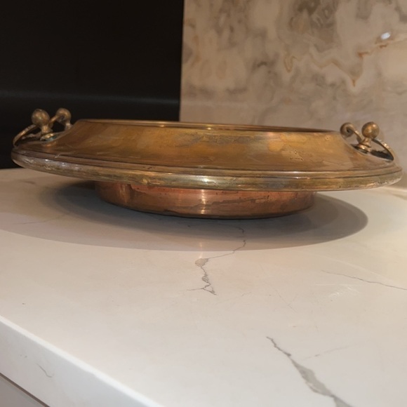 16.5” BRASS AND COPPER BRAZIER BOWL PLANTER VESSEL - Picture 3 of 10